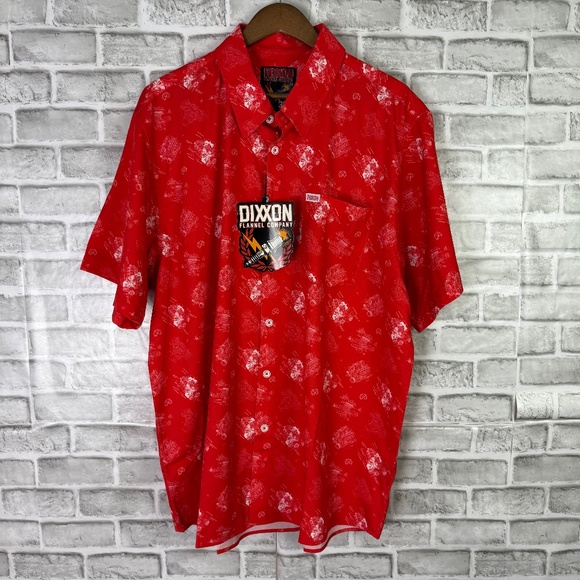DIXXON Other - Dixxon Flannel Co The 350Vibrant Red Mechanic Party Button Up Shirt Mens 2XL NWT